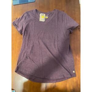 Carhartt Women’s Relaxed Fit V‑Neck T‑Shirt – Aubergine – Size L – NWT